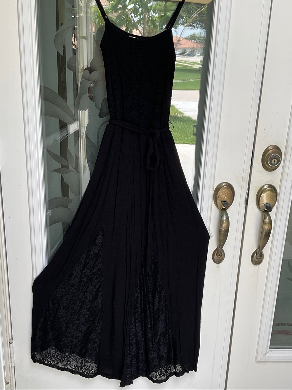 Black Women's Lace-Trim Maxi Dress - Brand Unspecified